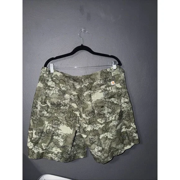 CARHARTT El Paso Size 16 Waist (Camo/Floral Graphic Women's Shorts 100% Cotton - Picture 4 of 5